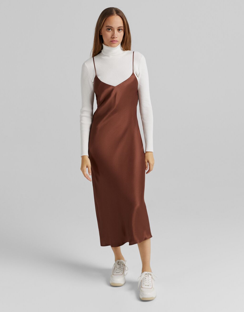 rose brown dress BERSHKA. Brown die-cut shoes, size 37 – Hibuy market main image 1